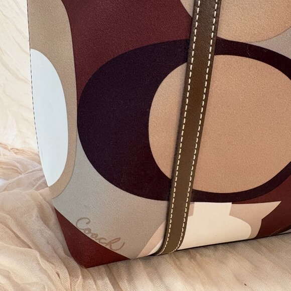 Coach Large Signature Sateen Olive Green Tote MSRP $300 - Picture 2 of 13